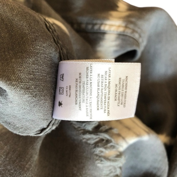 Rails Ingrid Raw Hem Casual Button Down Shirt XS Coal White Waves Grey White - Picture 14 of 15